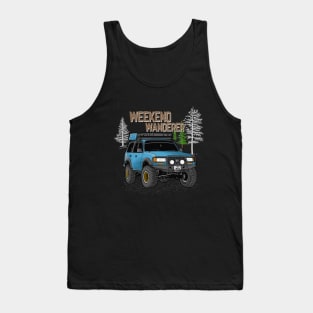 Toyota Land Cruiser Weekend Wanderer - Pacific Ocean Blue Toyota Land Cruiser for Outdoor Enthusiasts Tank Top